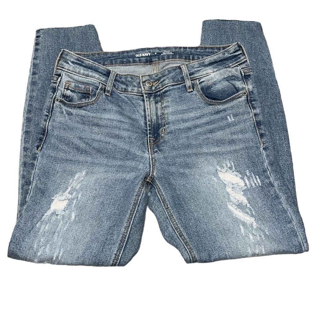 Old Navy Mid-Rise Destructed Super Skinny Jeans
